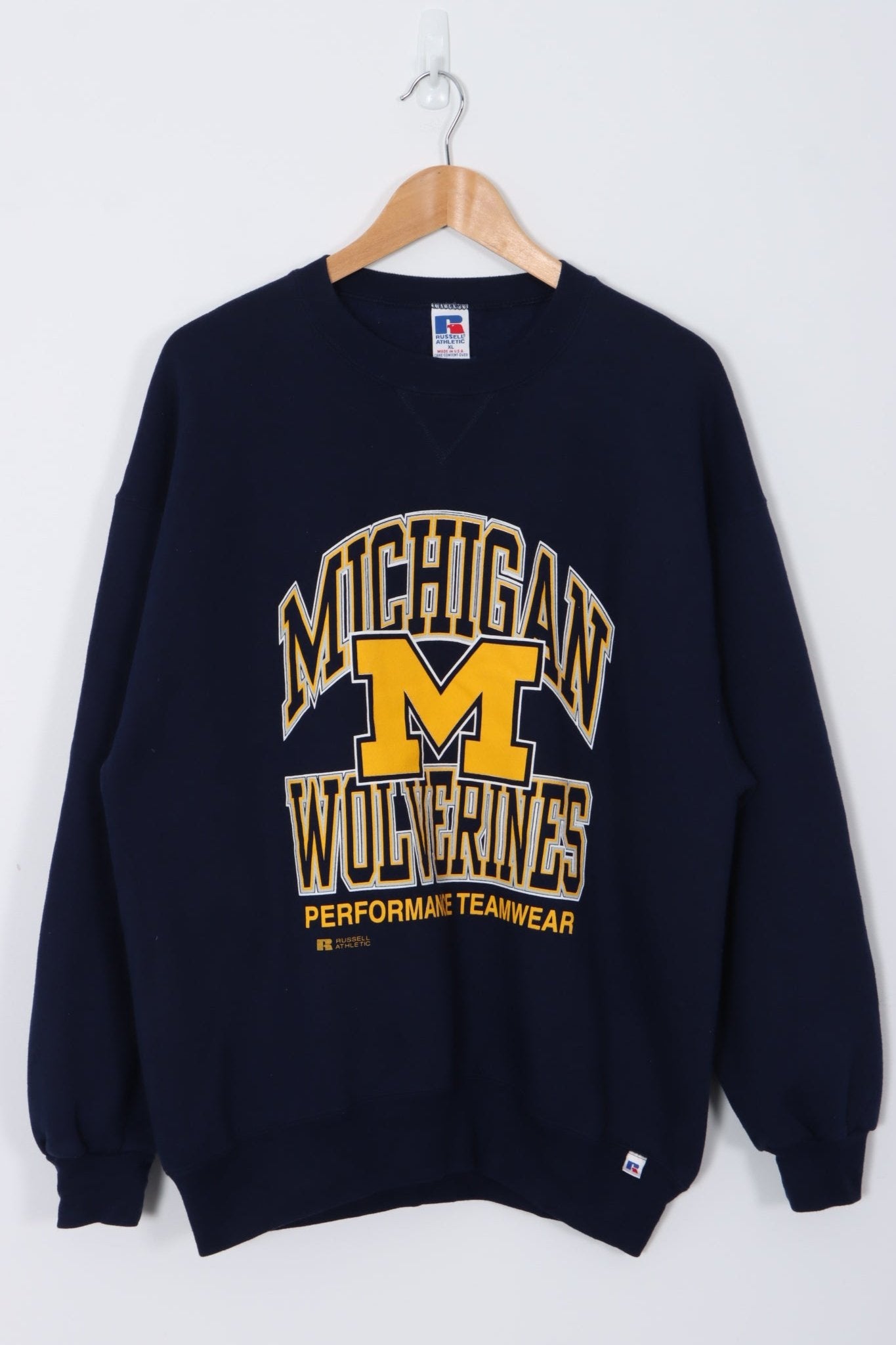 RUSSEL Michigan Wolverines College Football Sweatshirt XL Vintage Sole Melbourne