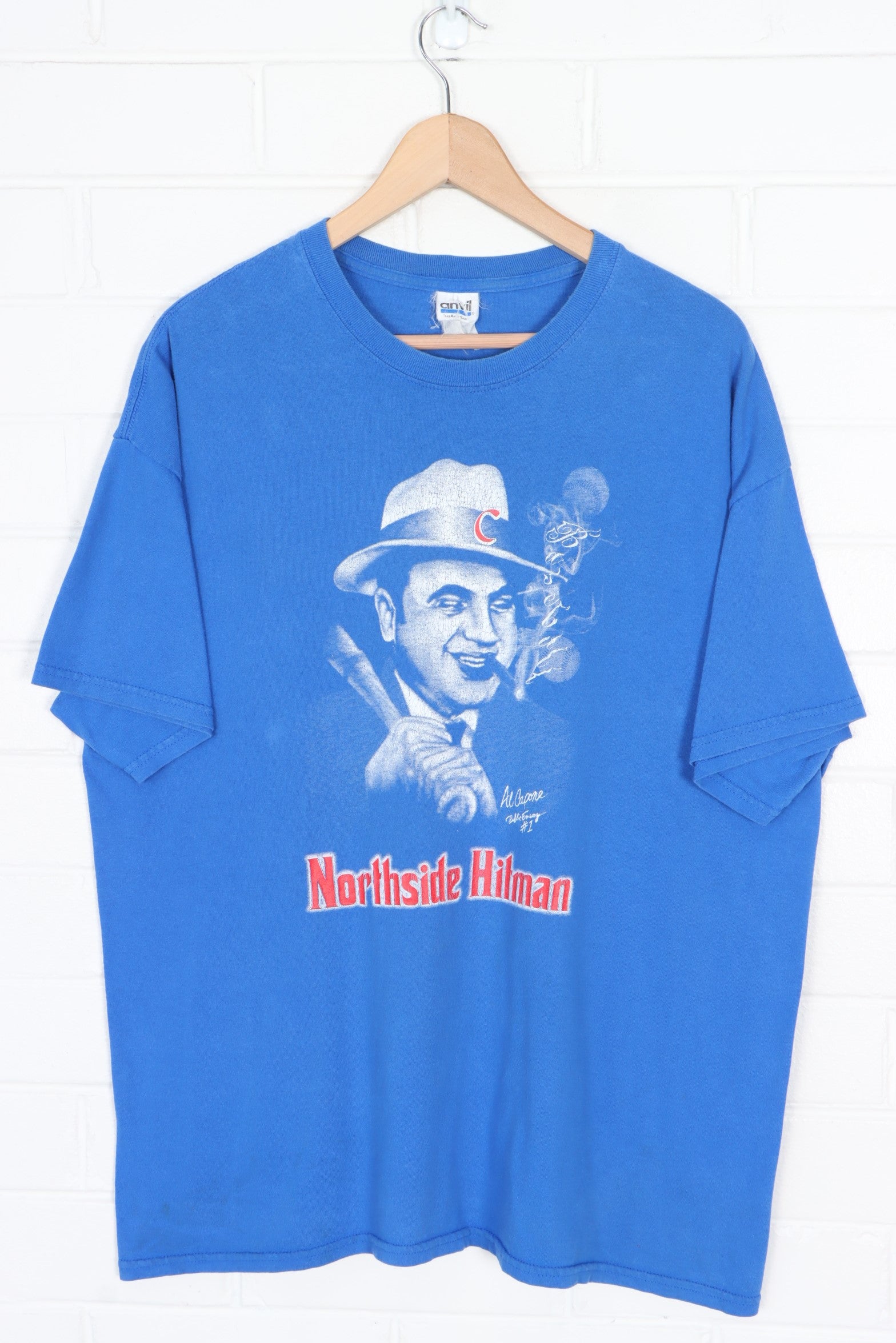 Chicago Cubs Shirt Adult Large Blue Al Capone Northside Hitman Baseball  Sports