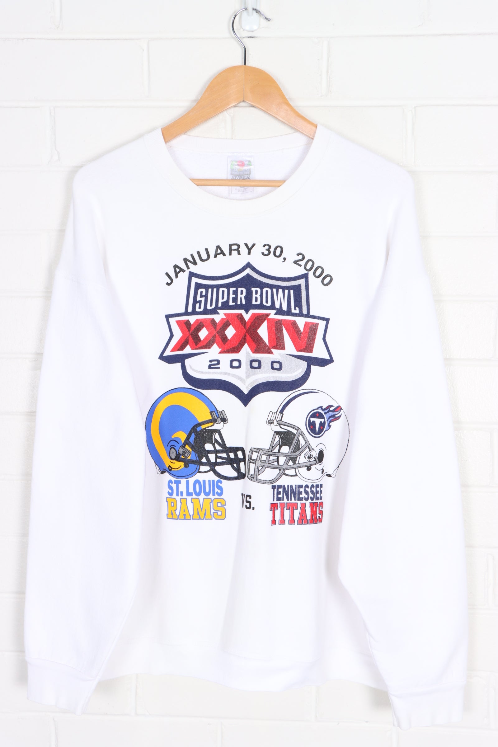 Tennessee Titans T Shirt Vintage 2000 Superbowl Graphic Unisex White Cotton  Tee