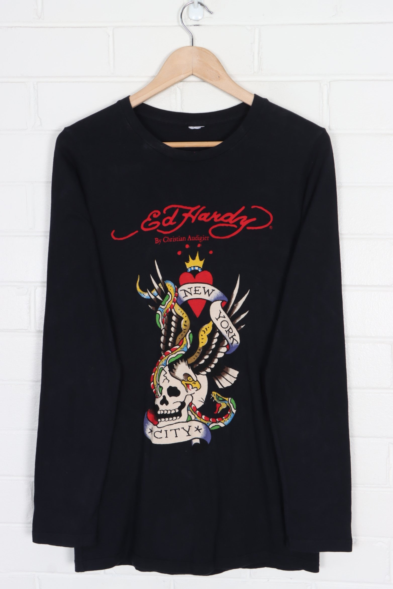 ED HARDY Christian Audigier New York City Long Sleeve Y2K T