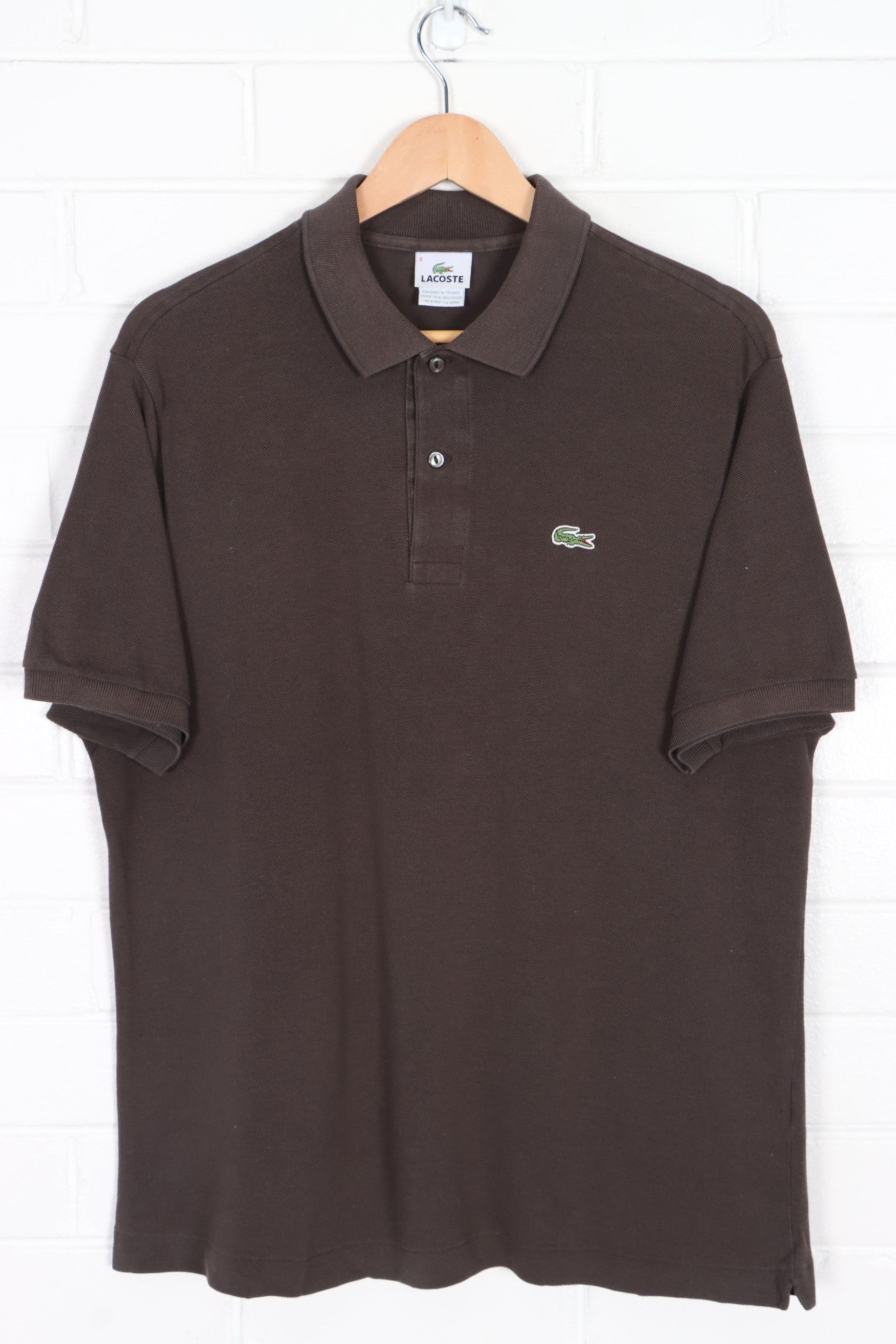 lacoste chocolate brown polo shirt