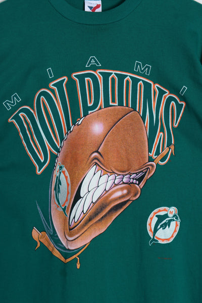 Miami Dolphins Vintage NFL Oversized Arch Tee in Teal