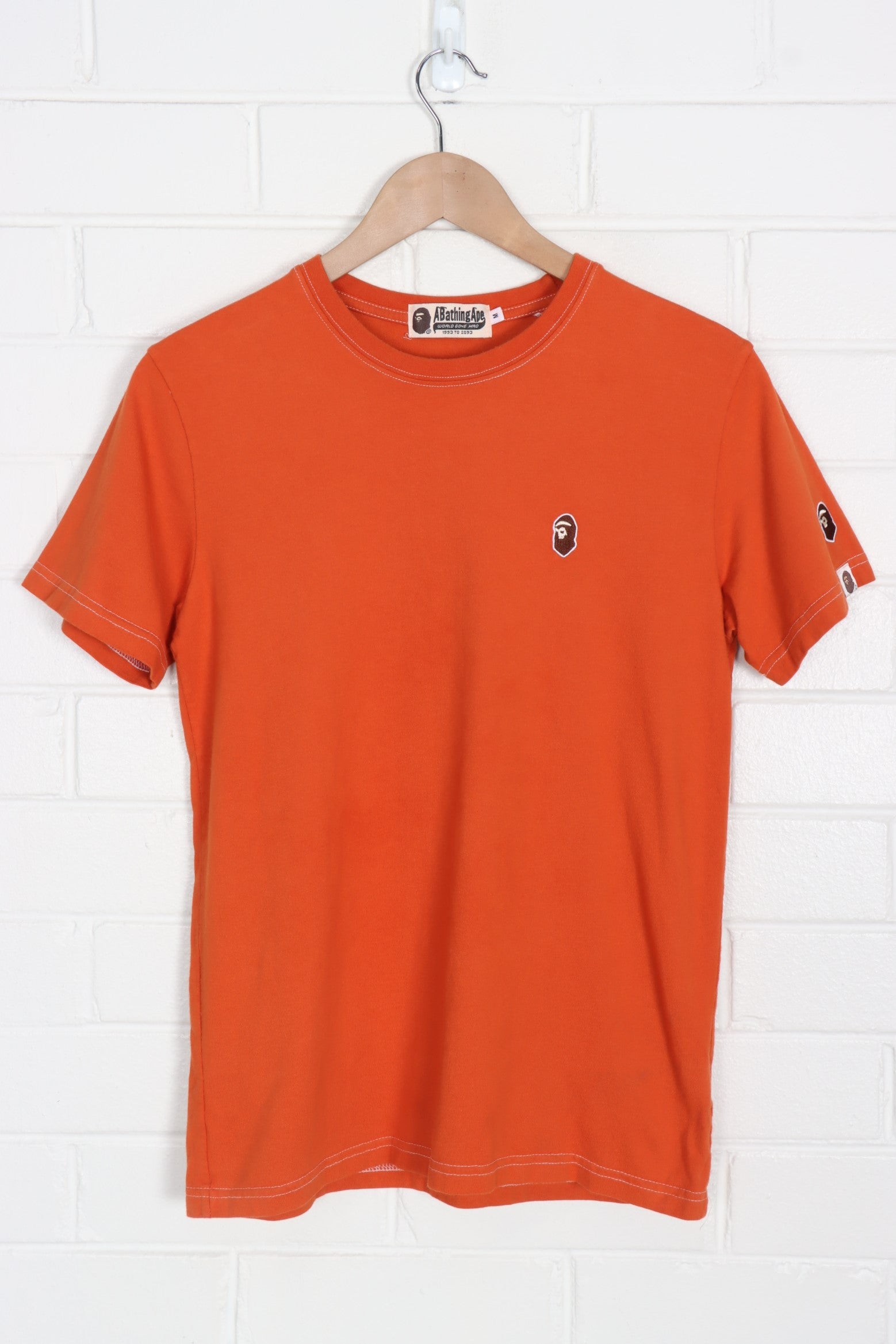 BAPE A Bathing Ape Embroidered Orange Tee S Vintage Sole Melbourne