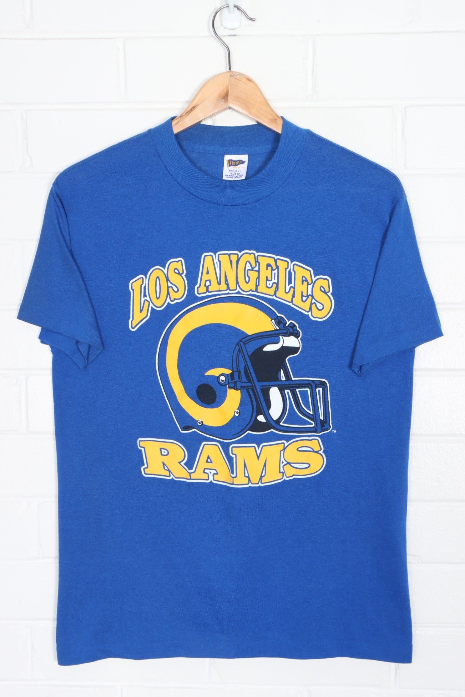 NFL Los Angeles Rams Big Logo Single Stitch T-Shirt USA Made (S)