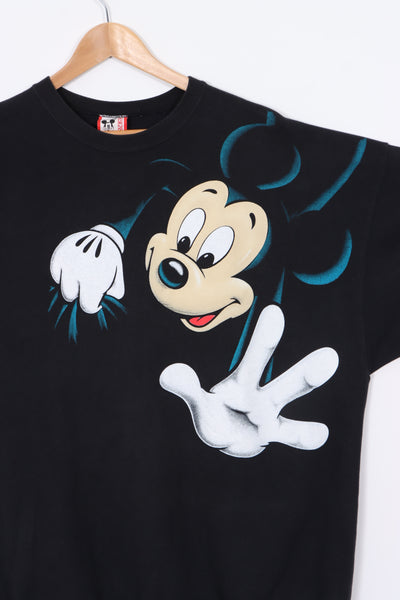 DISNEY Mickey Mouse 90s Front Back Black Sweatshirt USA Made 4XL Vintage Sole Melbourne