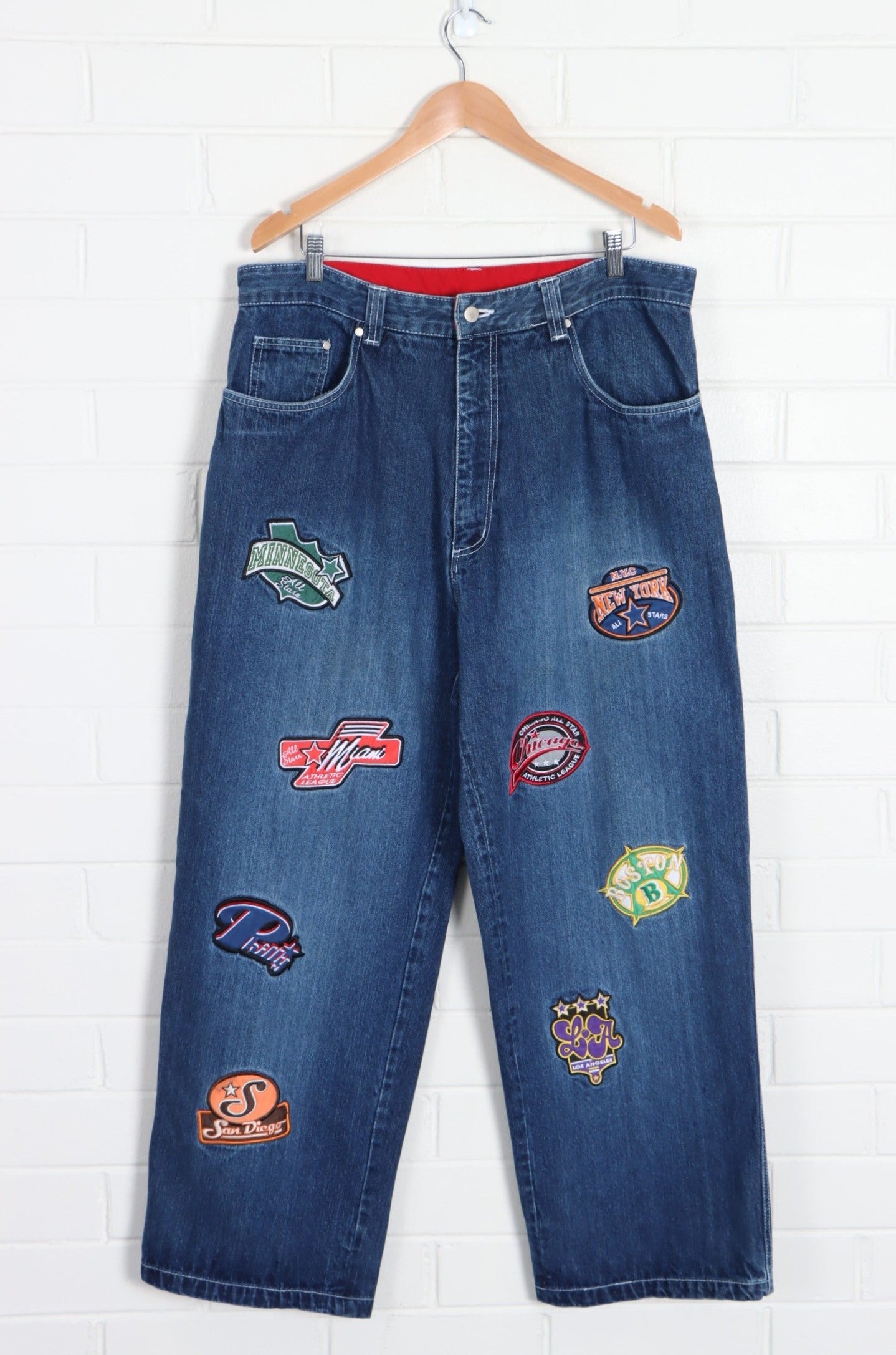 Official Old School NBA outlet Patch Jeans 34