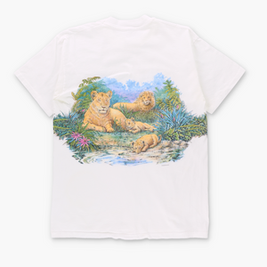 1995 Vintage Sansegal White Siberian Tigers Safari Tee (M-L)