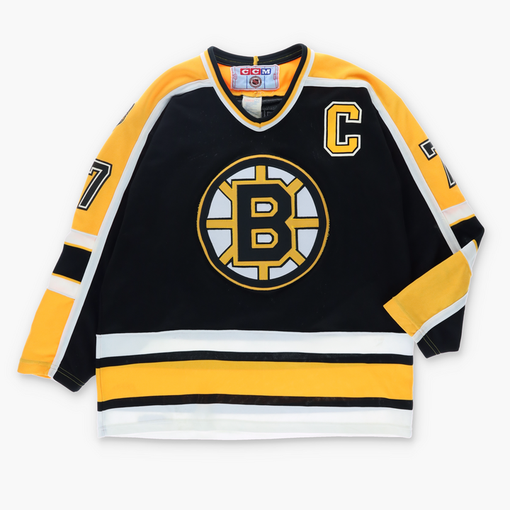 NHL Boston Bruins Ray Bourque Yellow Black Hockey Jersey (L)