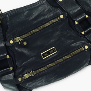 JIMMY CHOO 'Mahala' Black Leather Tote Bag
