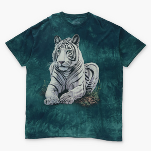 THE MOUNTAIN White Siberian Tiger Green Tie Dye Tee (XXXL)