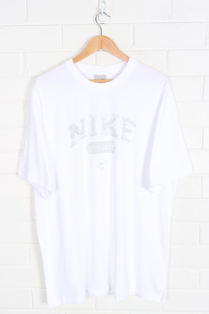 NIKE White & Grey Big Logo Tee (XL)