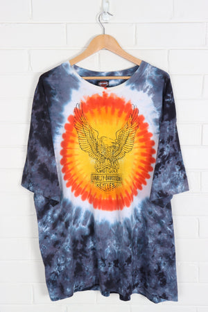 HARLEY DAVIDSON Colourful Tie-Dye All Over Eagle USA MadeTee