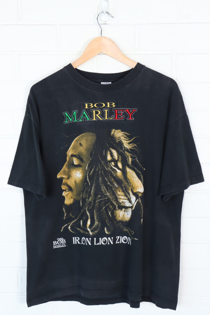 BOB MARLEY Embroidered Iron Lion Zion T-Shirt (XL)