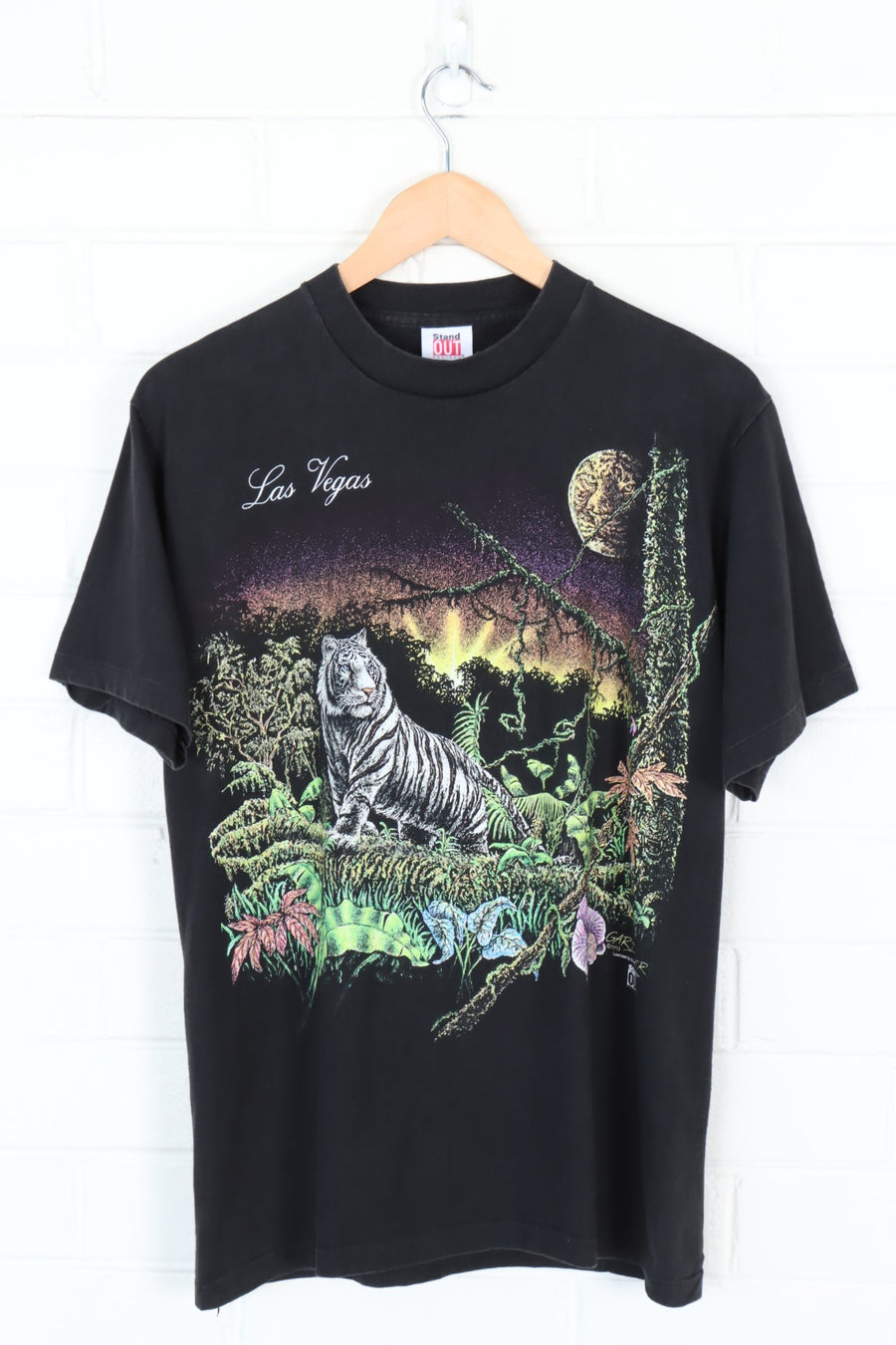 1993 VINTAGE Las Vegas White Siberian Tiger Tee USA Made (M-L)