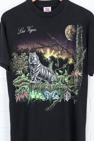 1993 VINTAGE Las Vegas White Siberian Tiger Tee USA Made (M-L)