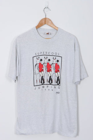 1996 'Supercool Jumping Team' Equestrian Printed Graphic T-Shirt (L)