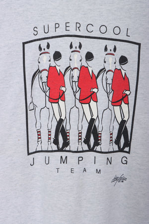 1996 'Supercool Jumping Team' Equestrian Printed Graphic T-Shirt (L)