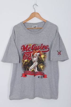 1998 LEE Mark McGwire 'Record Breaker' MLB Grey T-shirt (XL)