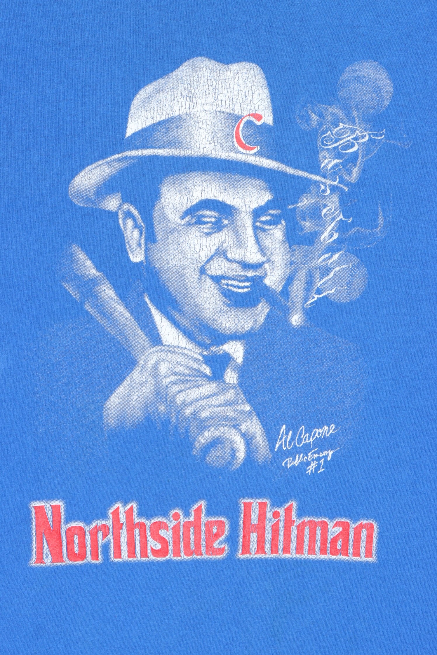 Chicago Cubs Shirt Adult Large Blue Al Capone Northside Hitman Baseball  Sports