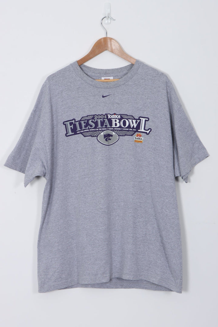 2004 Tostitos Fiesta Bowl Centre Swoosh Nike Grey & Purple T-shirt (XL)