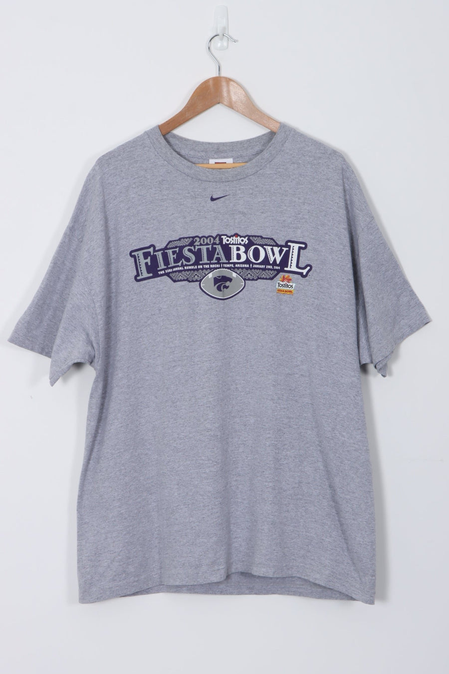 2004 Tostitos Fiesta Bowl Centre Swoosh Nike Grey & Purple T-shirt (XL)