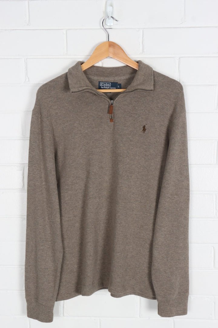 RALPH LAUREN POLO Grey Embroidered 1/4 Zip (L-XL)