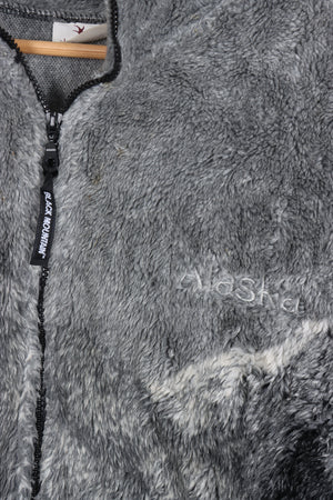 Grey All Over Wolf & Nature Fleece Print Jacket (XXXL)
