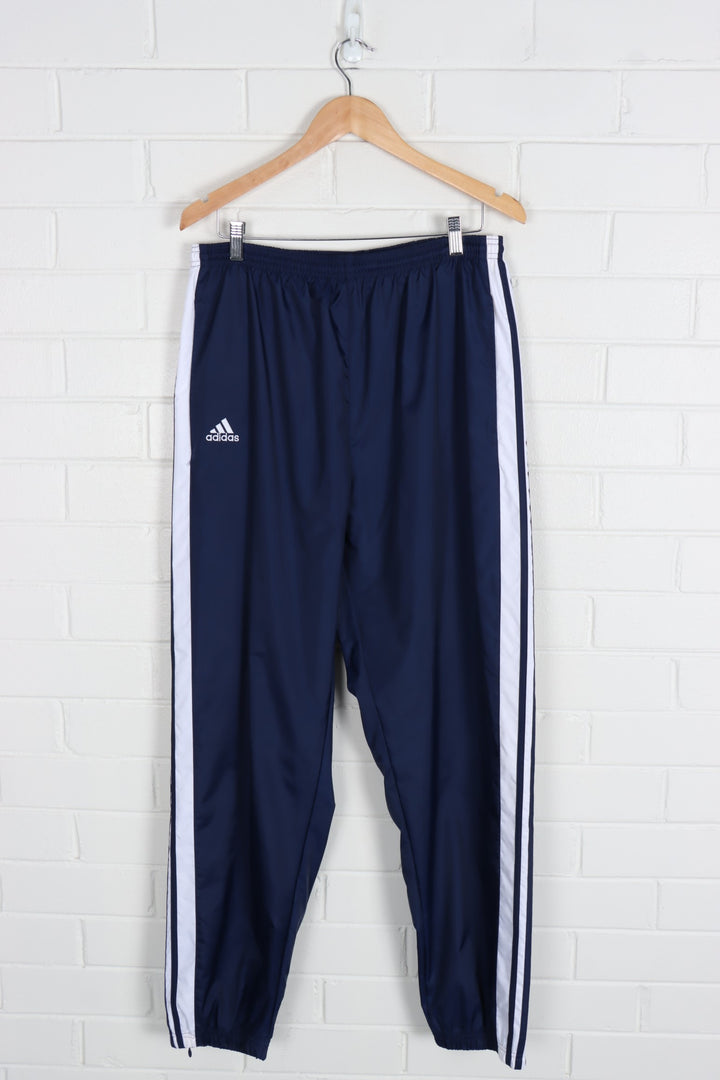 ADIDAS 3-Stripe Navy & White Drawstring Pants (XL)