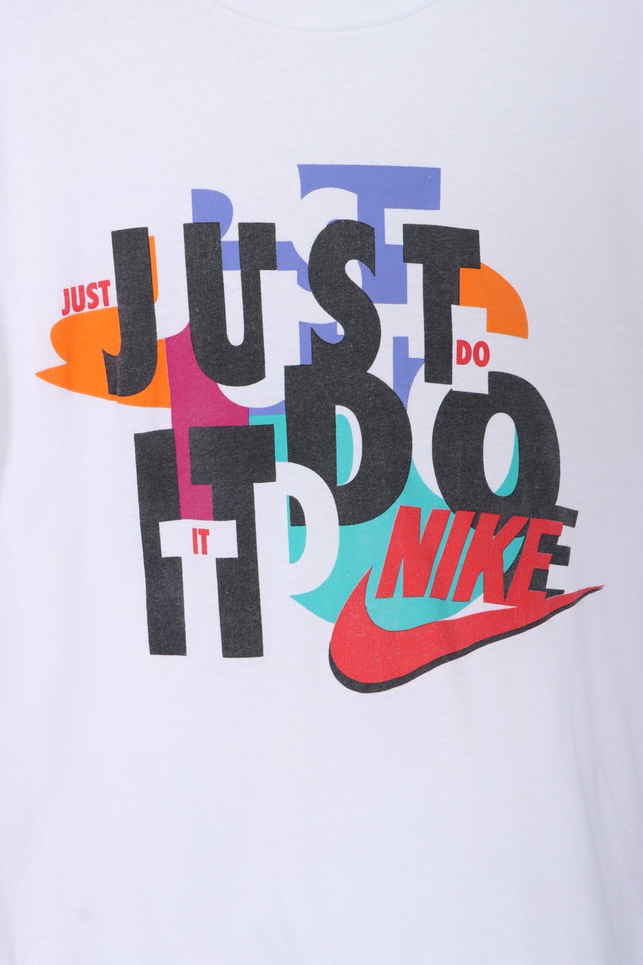 NIKE Just Do It Block Print Rainbow Abstract Tee (XL)