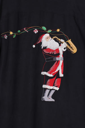 TORI RICHARD Silk Embroidered Christmas in July Santa Shirt (L-XL)