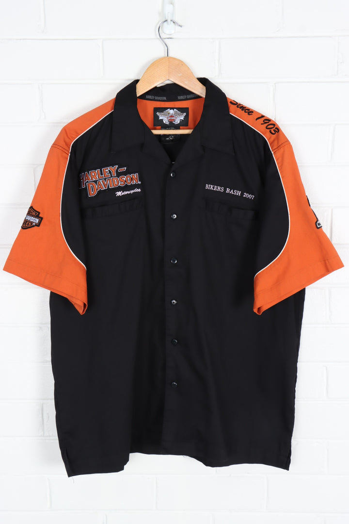 HARLEY DAVIDSON Orange & Black Shirt (XL-XXL)