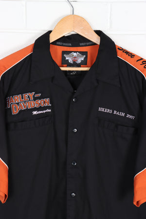 HARLEY DAVIDSON Orange & Black Shirt (XL-XXL)