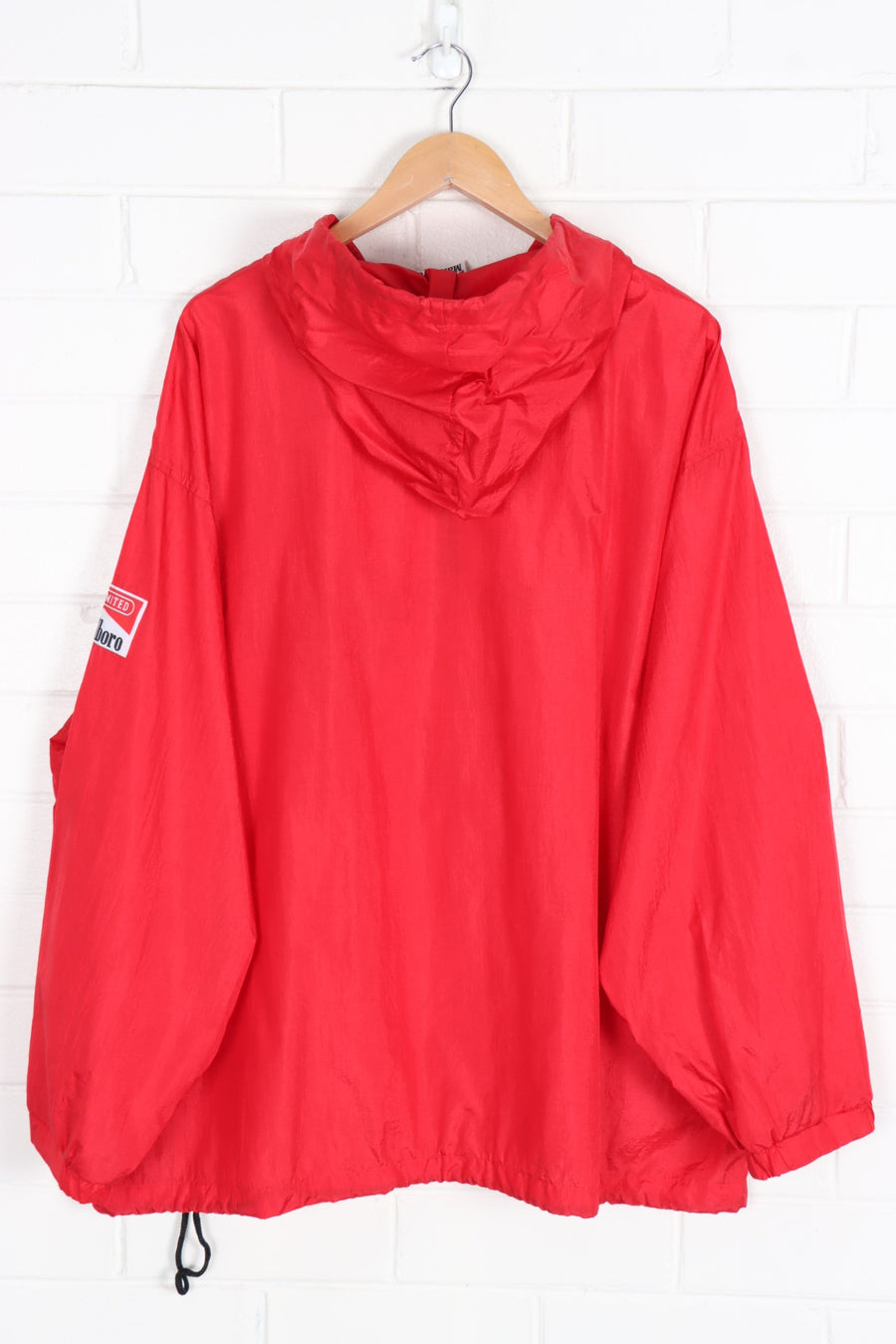 Marlboro Red Advertising 1/4 Zip Retractable Hood Windbreaker (XXL)