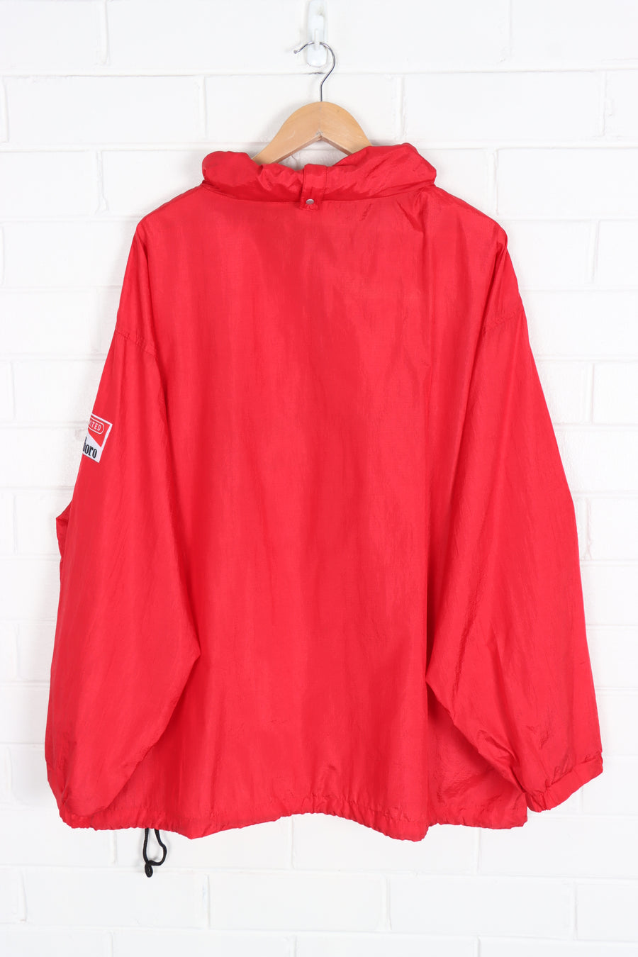 Marlboro Red Advertising 1/4 Zip Retractable Hood Windbreaker (XXL)