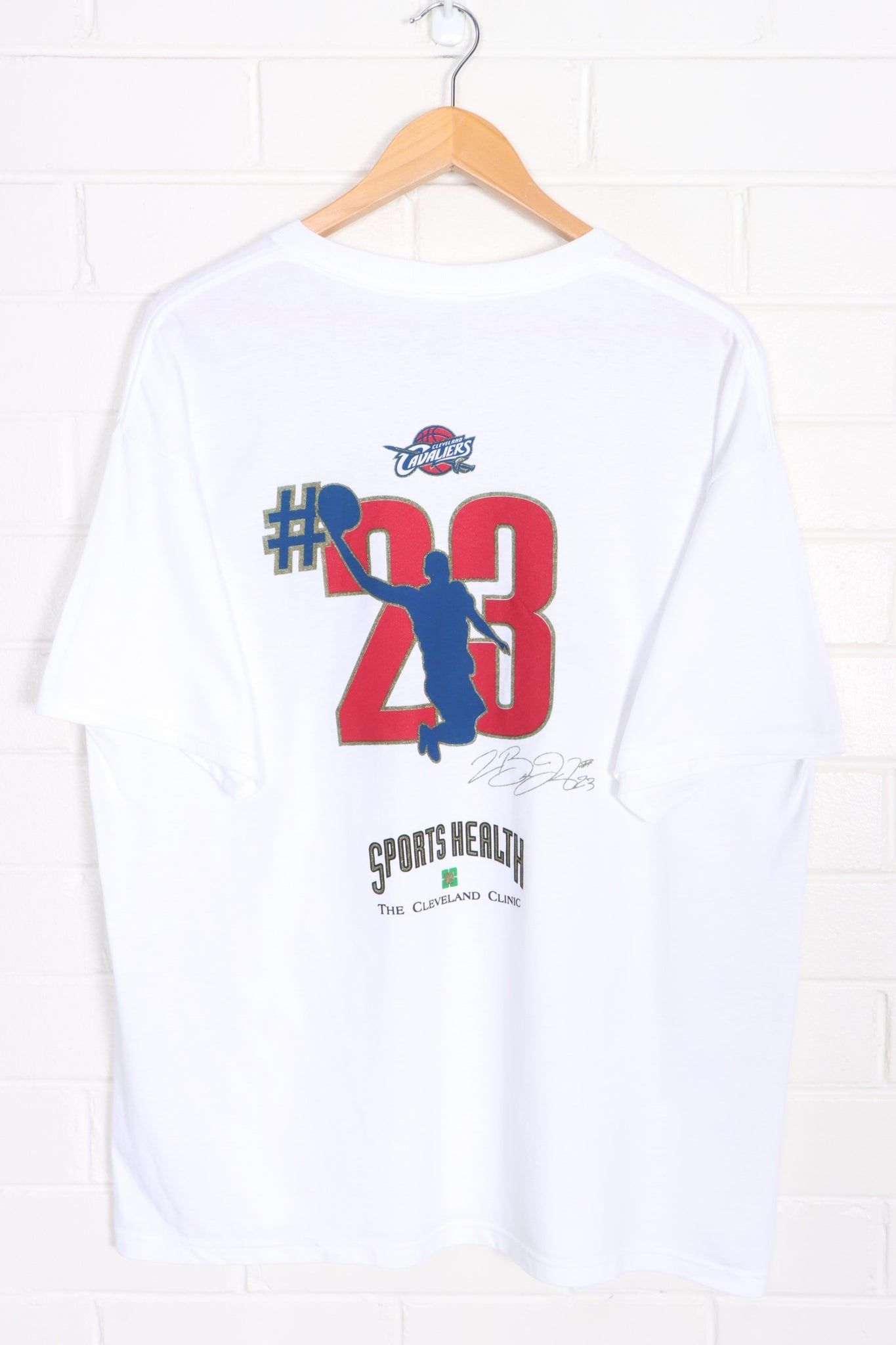 NBA Cleveland Cavaliers #23 LeBron James Front Back T-Shirt (XL