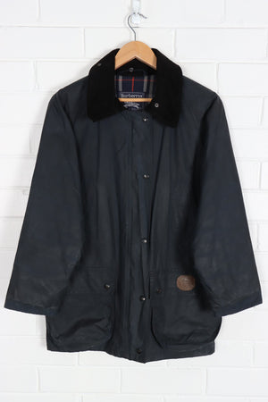 BURBERRY Cord Collar Black Wax Jacket (S)