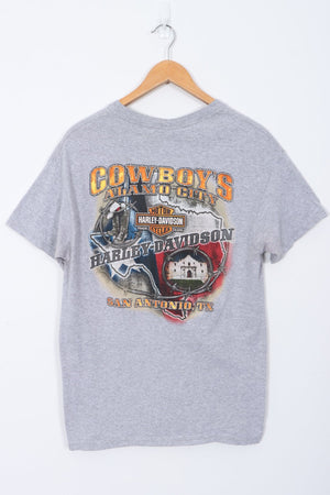 HARLEY DAVIDSON 'Cowboys Alamo City' Front Back Graphic T-Shirt (M)