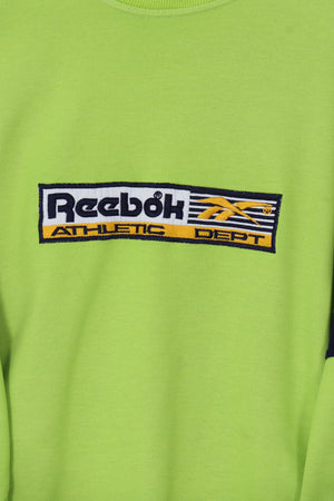 REEBOK Fluro Green & Purple Embroidered Sweatshirt (L-XL)