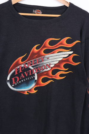 1992 Vintage HARLEY DAVIDSON Textured 50/50 Long Sleeve Tee (M-L)