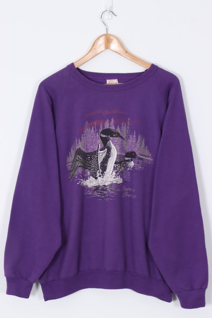 Ours to Protect Purple Ducks Animal Conservation Sweatshirt (XXL)