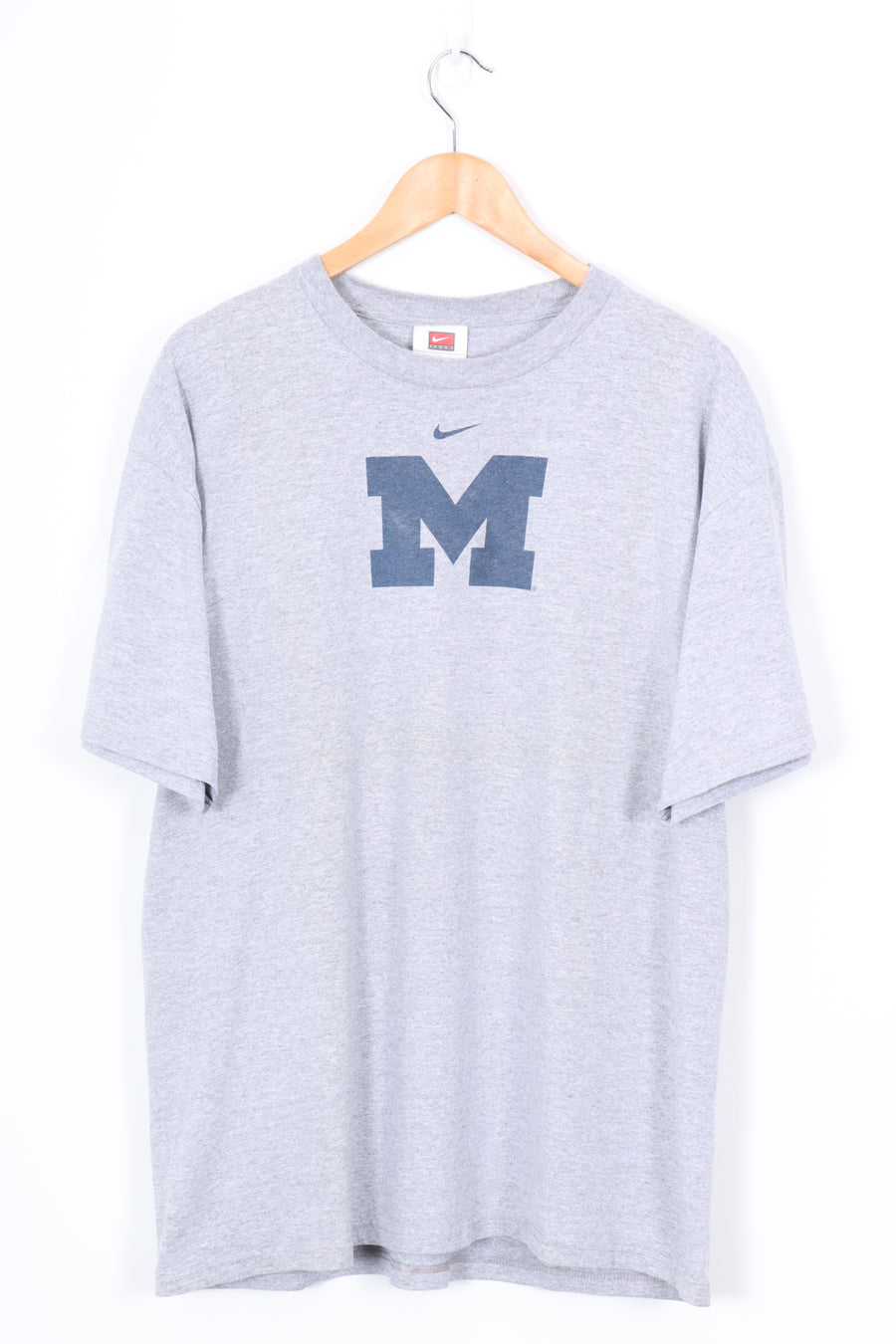 Michigan University Centre Swoosh Navy & Grey College Tee (L-XL)