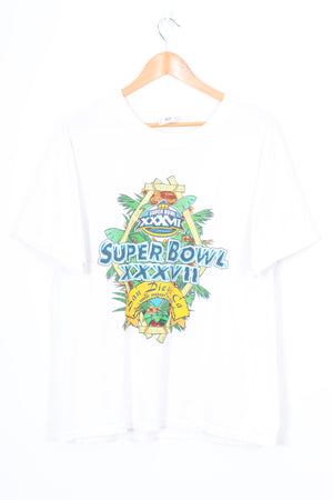 SUPER BOWL NFL San Diego CA Tropical Football Tee (L-XL)