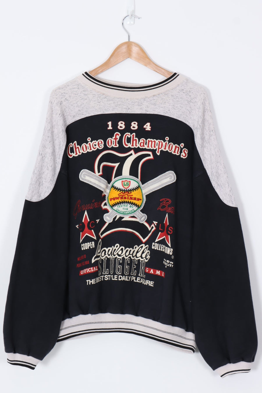 Vintage Louisville Baseball Felt Embroidered Ringer Sweatshirt (XXL-XXXL)