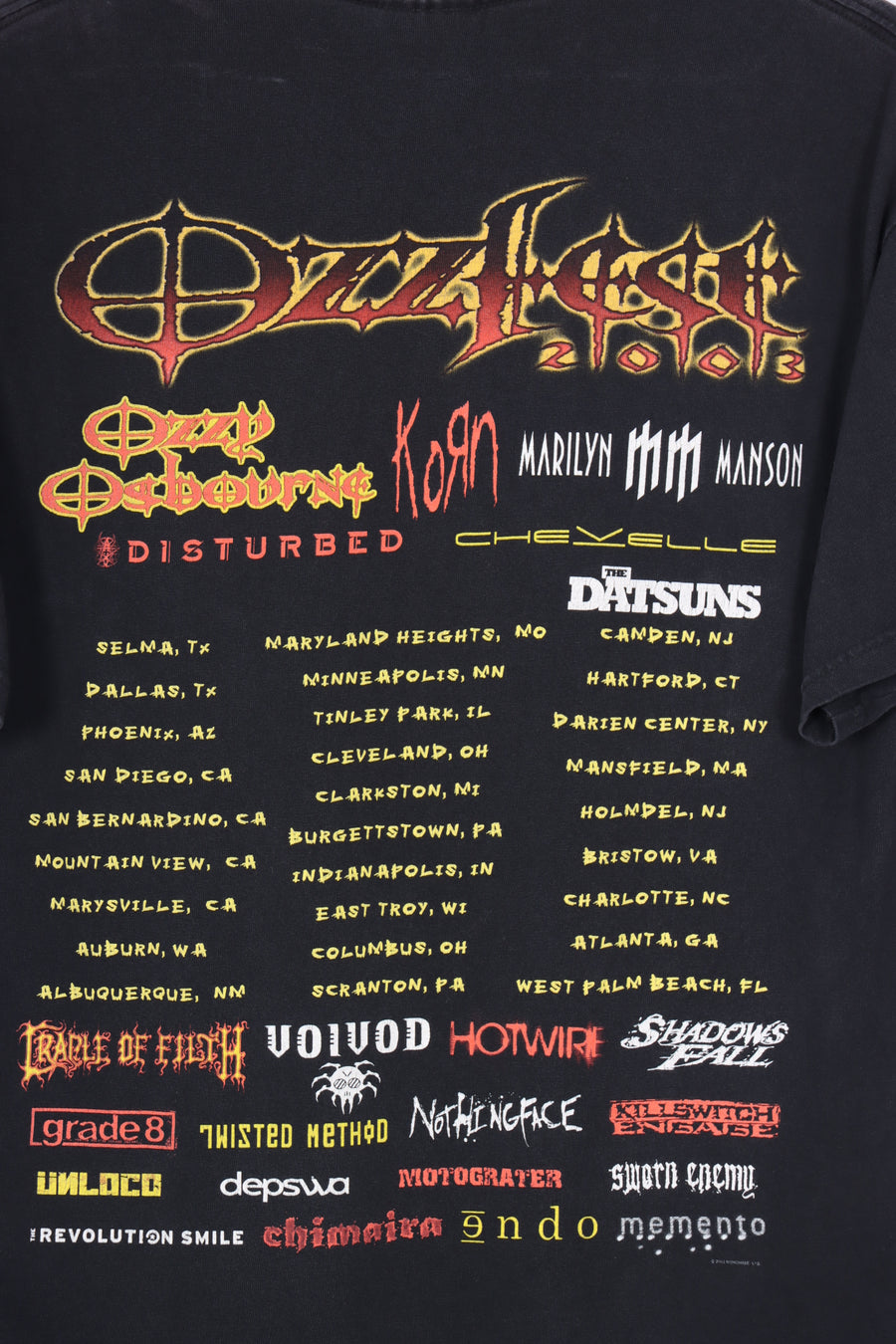 OZZFEST Ozzy Osbourne Korn Marilyn Manson USA Made T-Shirt (M-L)