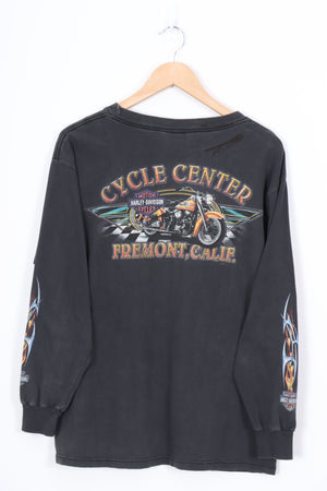 HARLEY DAVIDSON Chrome Flame Detail Long Sleeve Tee (L)