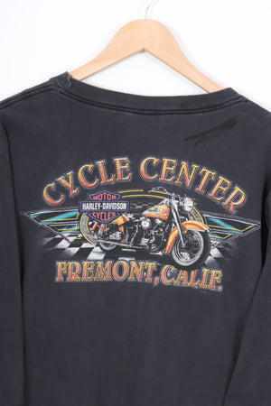 HARLEY DAVIDSON Chrome Flame Detail Long Sleeve Tee (L)