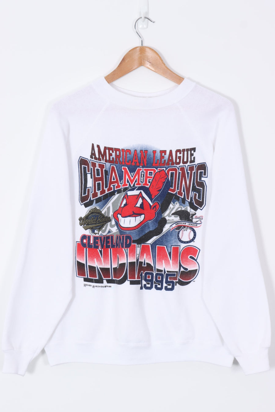 1995 Vintage MLB Baseball Cleveland World Series 50/50 Sweatshirt (L)