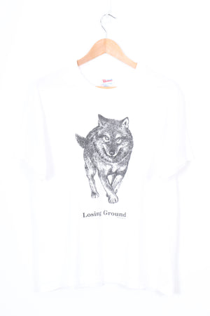 1990 Vintage Wolf Losing Ground Animal & Nature Tee (L)