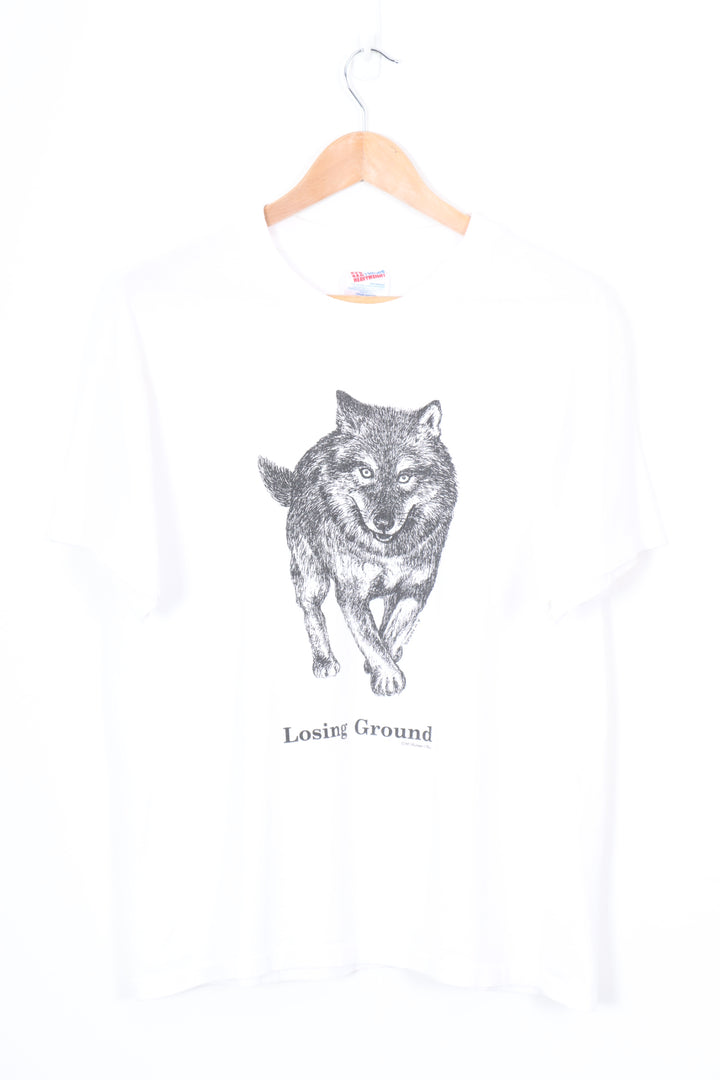 1990 Vintage Wolf Losing Ground Animal & Nature Tee (L)