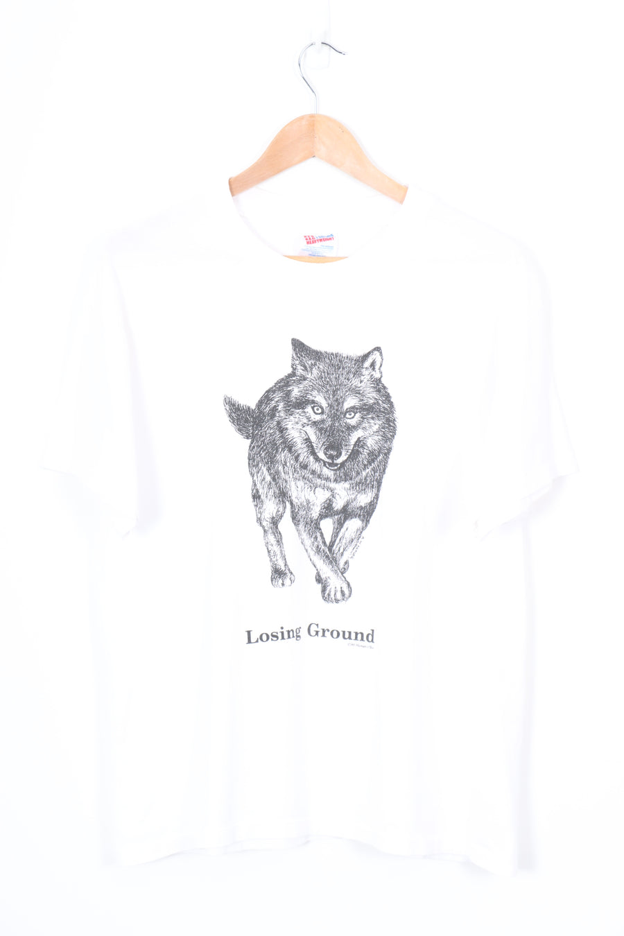 1990 Vintage Wolf Losing Ground Animal & Nature Tee (L)